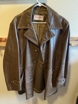 Mens Retro Leather 70's Jacket