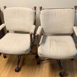 Set Of 2 Chairs With Wheels 