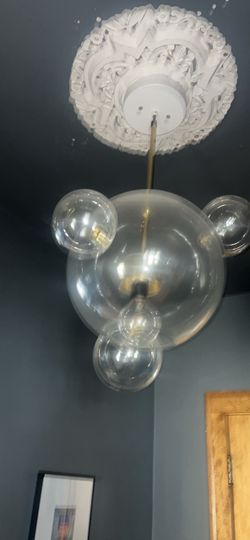Bubble glass globe light fixture