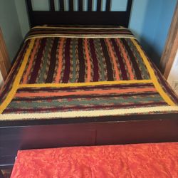 70’s Style Crocheted King Size Bedspread 