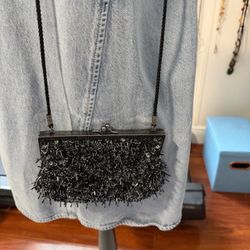 Elegant beaded evening clutch bag