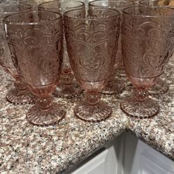 11 BEAUTIFUL ROSE PINK GOBLETS $55