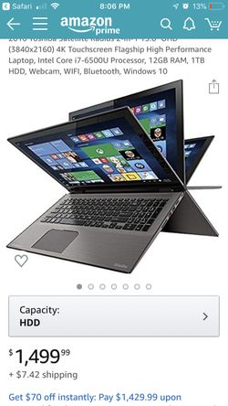 Toshiba laptop $800 it cost $1,500