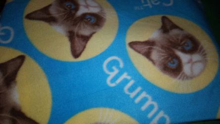 Grumpy cat single tie blanket 2 yards