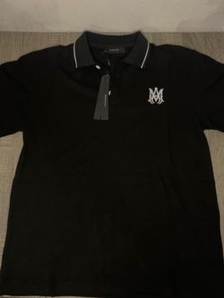 Amiri MA Logo Black Polo Shirt