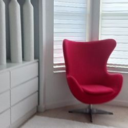 Red Wool Modern Egg Chairs 