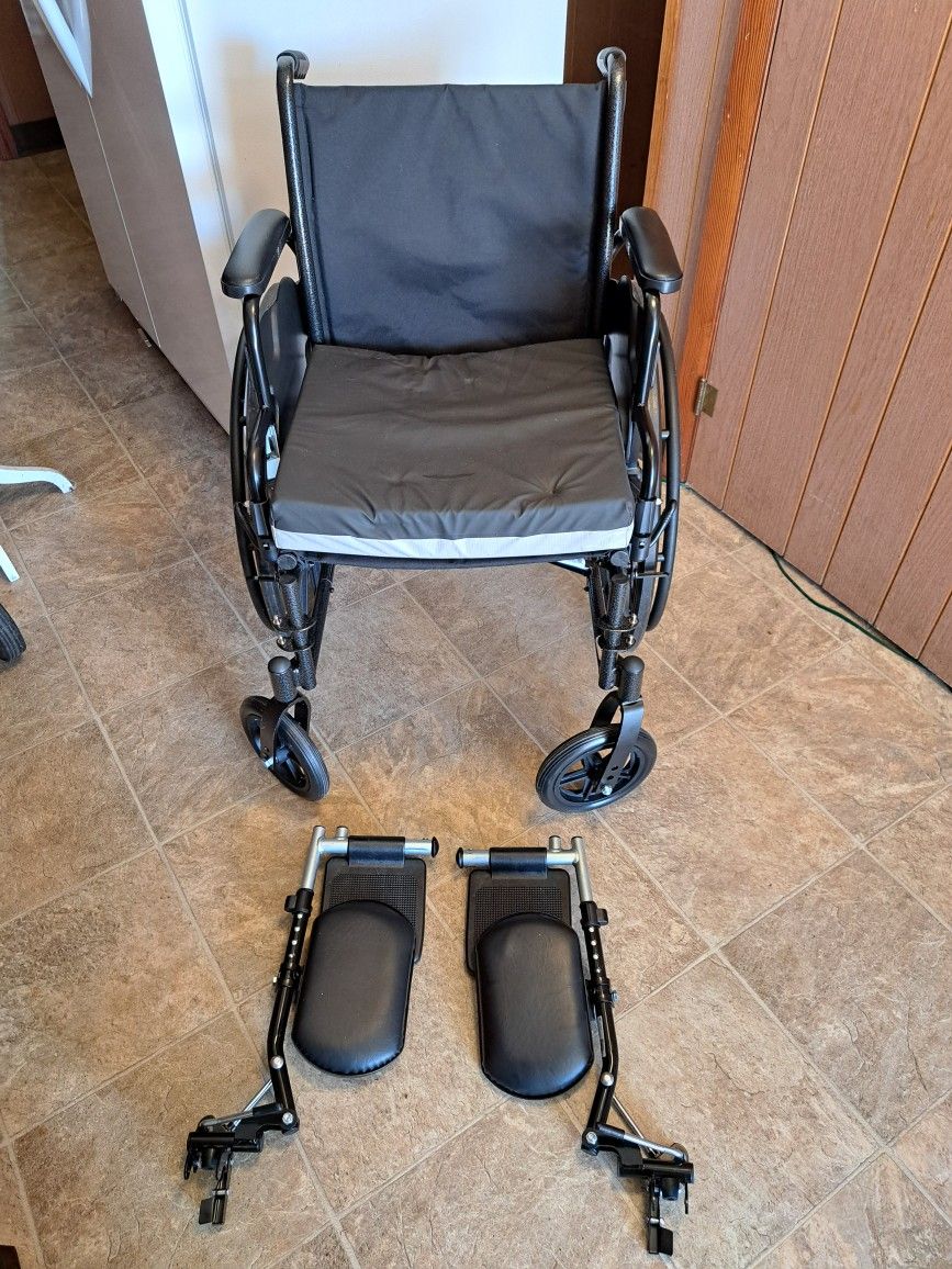 K3 guardian wheelchair with nylon upholstery and leg rests