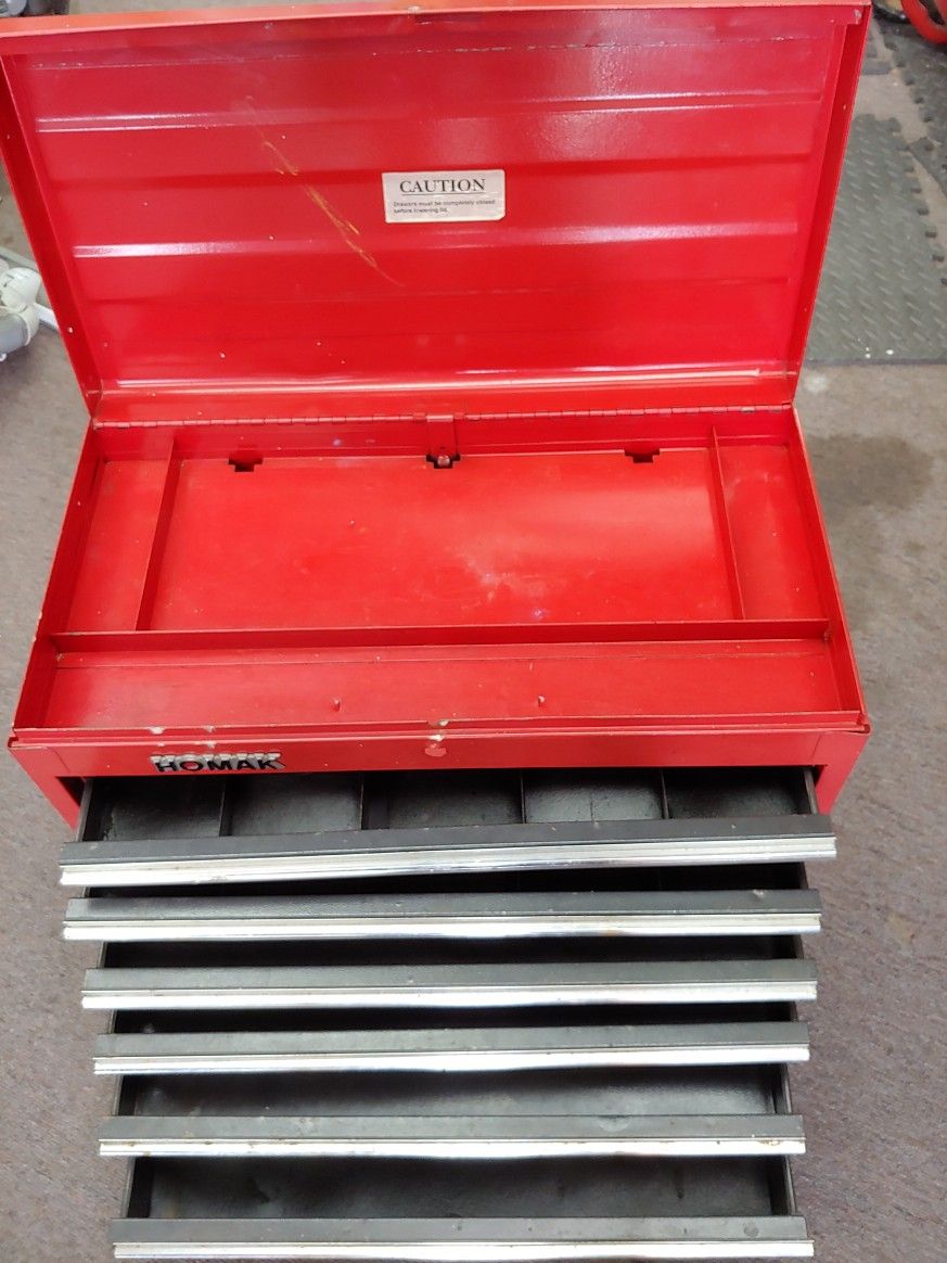 Homak 6 Drawers Steel Tool Box 26x13x19"