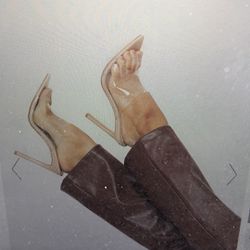 Nude Clear Strap High Heels Size 9 (never worn)