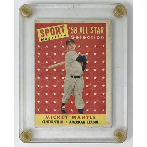 1958 Topps Sport Magazine #487 Mickey Mantle '58 All Star Selection Card