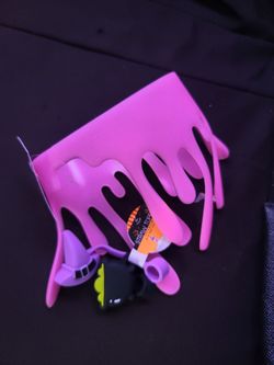 Glow in the dark pink tumbler sleeve & 2 straw toppers