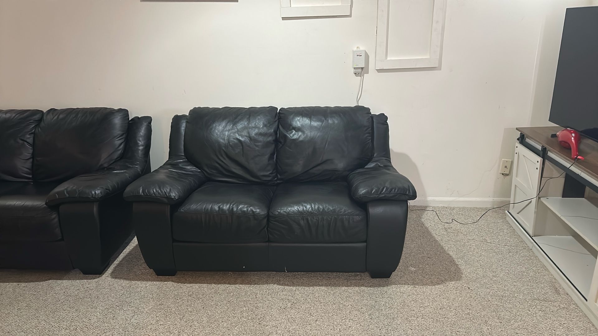 Leather Loveseat and Sofa