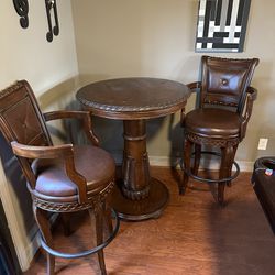 Round Bar Table W/ 2 Matching Chairs!