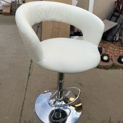 Swivel Bar Stool - PU Leather Counter Height Bar Chairs w/Hollowed Back, Adjustable Height, Footrest & Metal Base, Modern Armless Barstools for Kitche