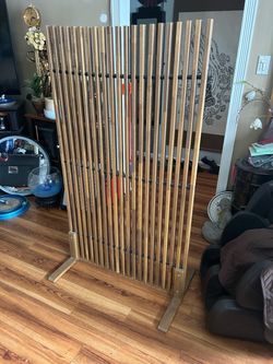 Freestanding Wood Slat Room Divider