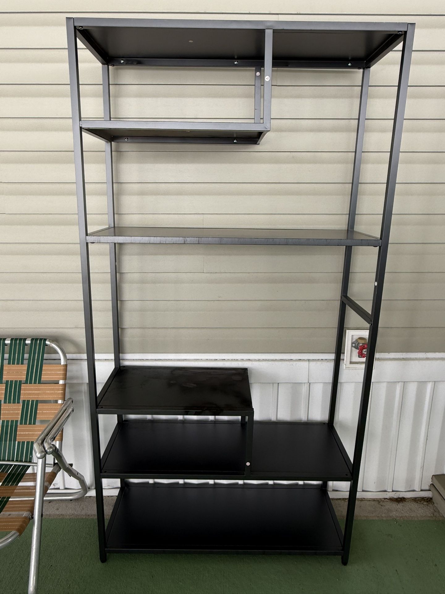 Furniture of America Zin Industrial Metal 5-Shelf Bookcase - Black “Already assembled” Sturdy Metal