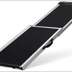 Aluminum Pet Ramp Ladder,Portable Dog Car Step Ramp with 2-Fold Design and Handle,