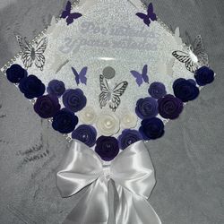 Cap Topper Para Gorro De Graduación 👩‍🎓 (elige A Tu Gusto Colores, Flores Y La Frase Que Más Te Guste 