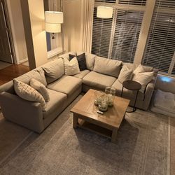 Left Sectional Piece, Crate & Barrell Barrett II Sofa