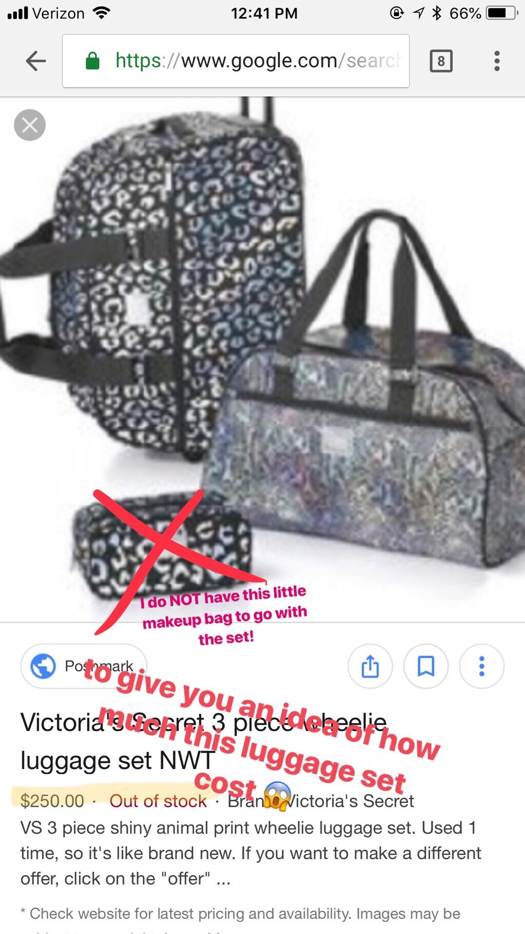 Victoria Secret 2 of 3 piece luggage set!