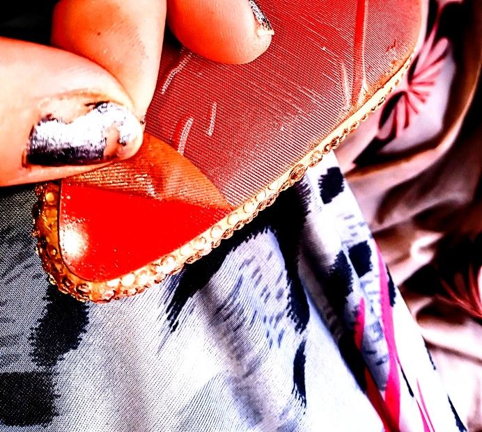 Christian Louboutin Red-Soled Sparkly Gold Stilettos