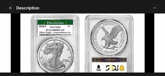 2026 P Silver Eagle $1 Congratulations PCGS PR69DCAM First Strike