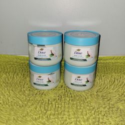 4 Dove Body Scrub 15oz Tropical Coconut And Lime