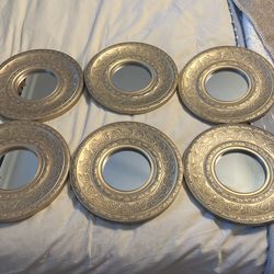 Round Gold Decor Mirrors 