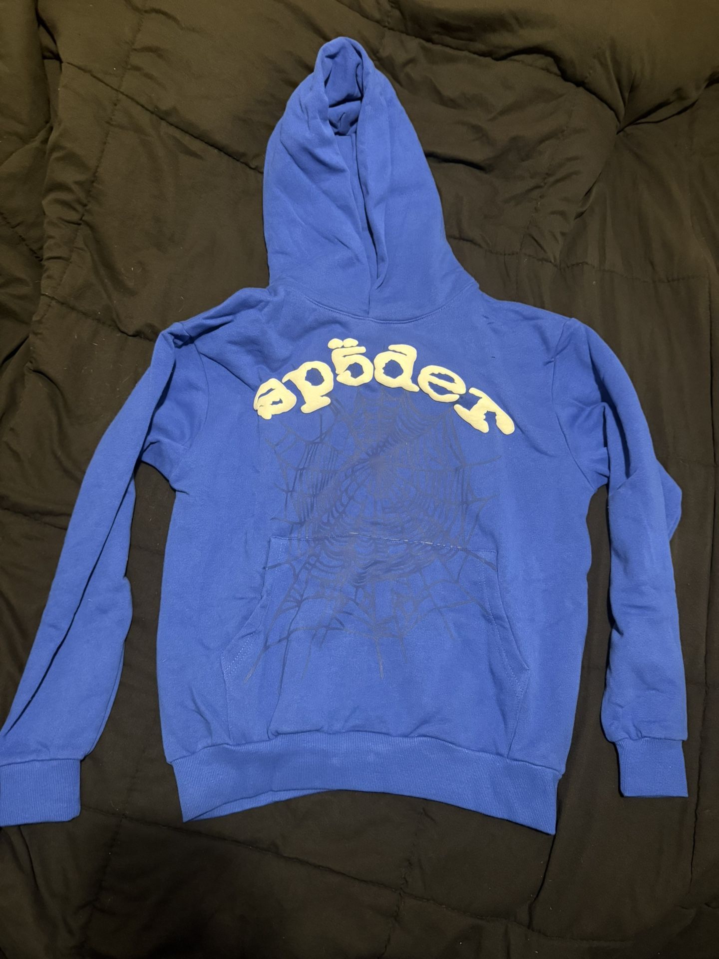 Blue Sp5der Hoodie Size s & Accessories