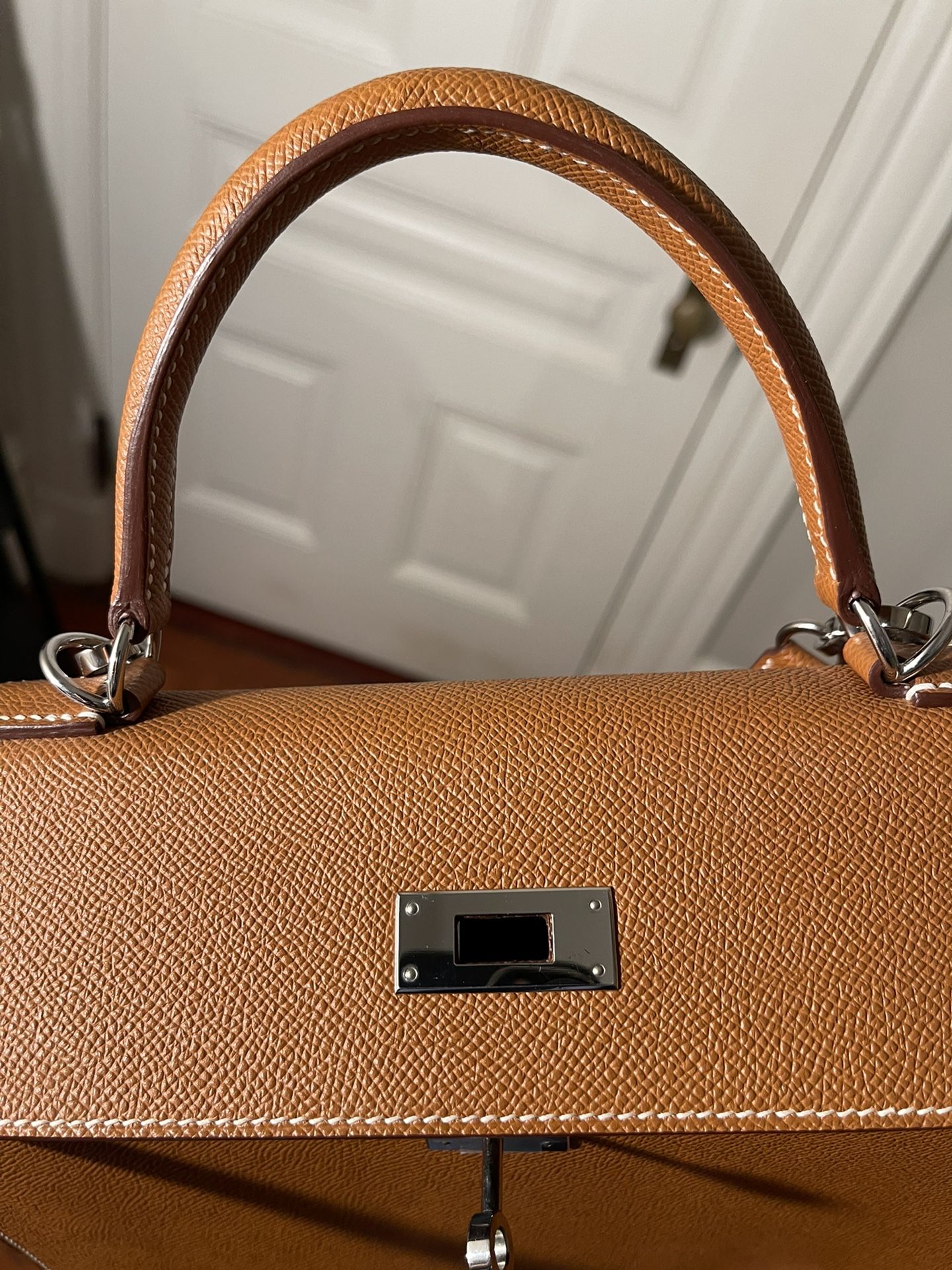 VTG Hermès Kelly 32 Off-white Epsom Leather-Gold Hardware