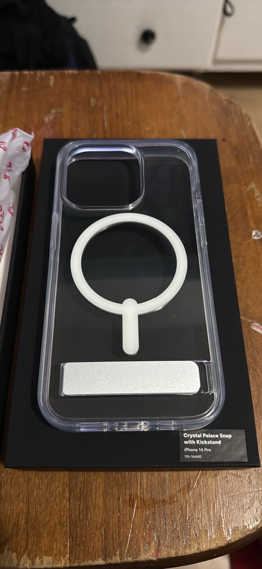 iPhone 14 Pro clear ZAGG phone case with kickstand