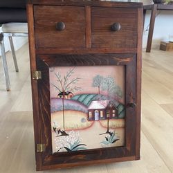 Antique Vintage Medicine Cabinet, Spice Cabinet, Wall Hanging 