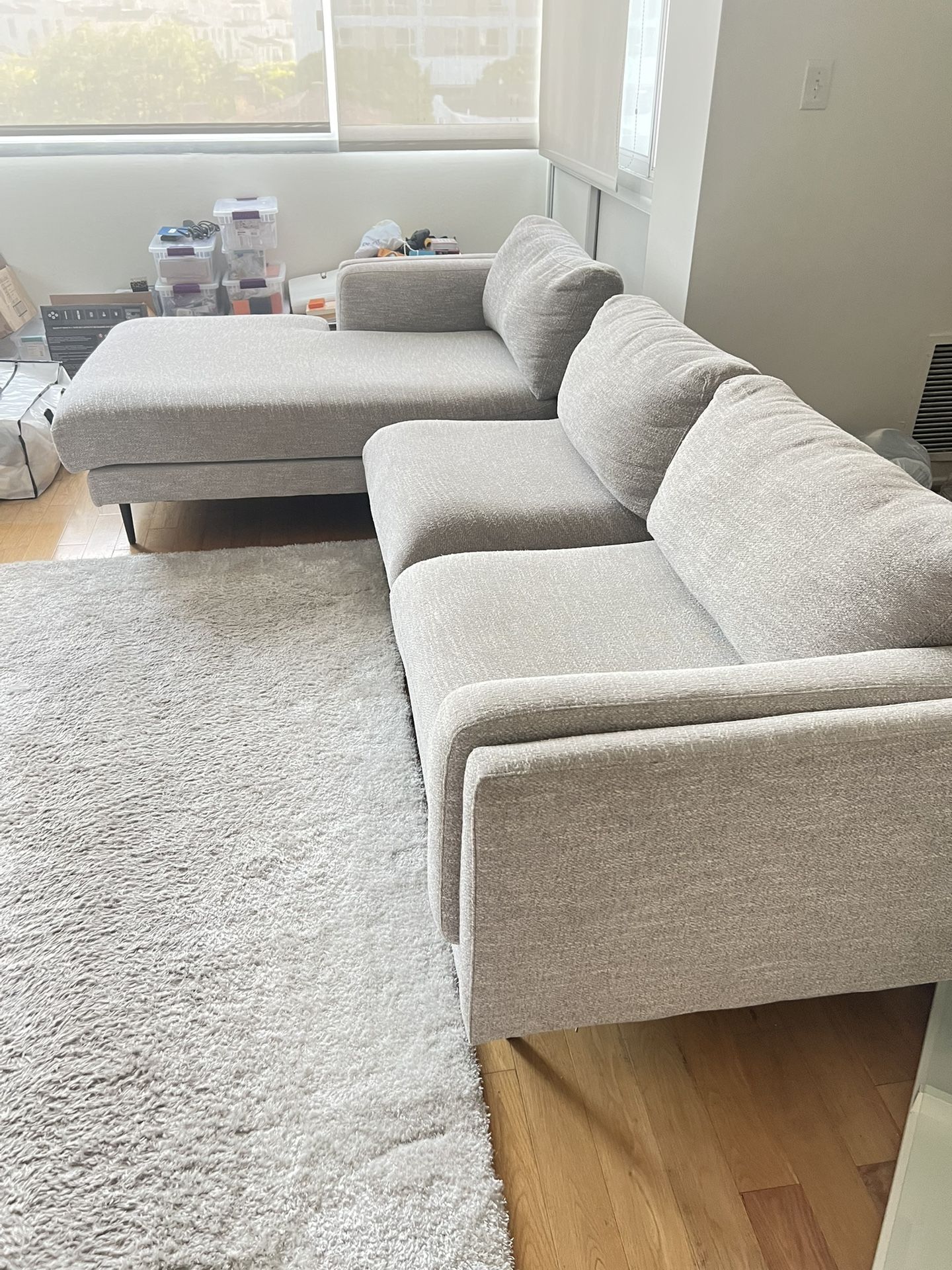 ** Light Gray Sectional Sofa **