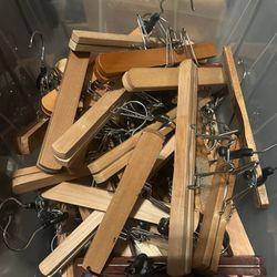 >30 Vintage Wooden Pant Hangers 