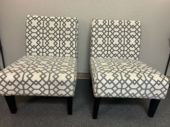 Set of Geometric Accent Chairs- Used