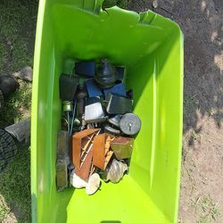 large tote of furniture feet