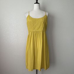 Old Navy Pintuck Yellow Floral Summer Mini Dress