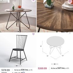 Dining table + 4 Chairs