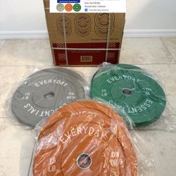 BalanceForm 100lb Bumper Plate Set with Steel Hubs 