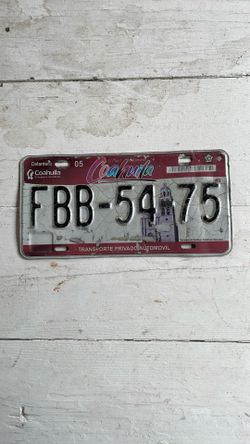 Coahuila Mexico, License Plates