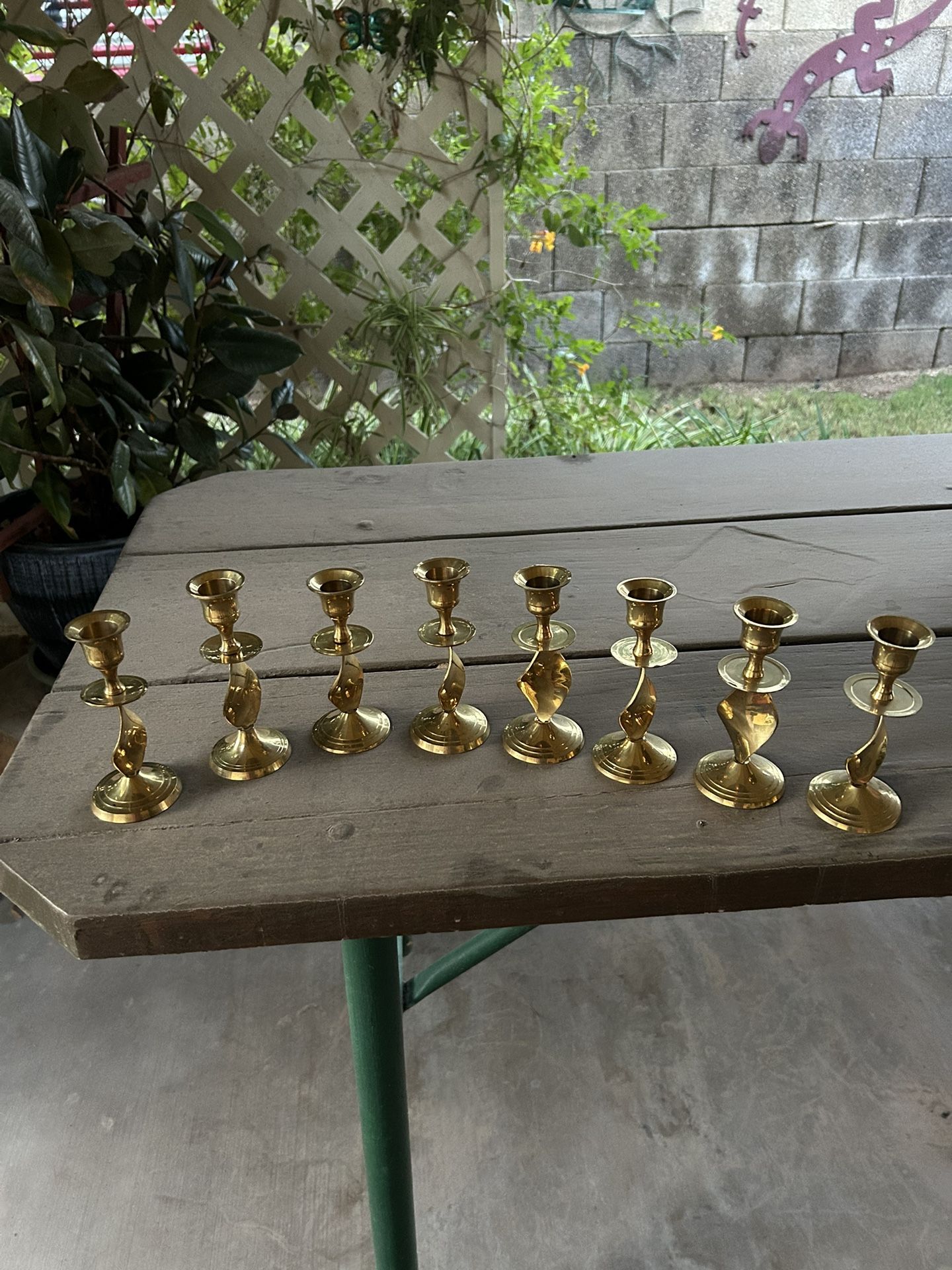 Brass Candle Stick Holders ( Gold Color ) Five Inches