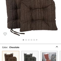 The Gripper Non-Slip Rocking Cushions for Living, Office, Dining Room or Nursery Use, 2 Piece Set-Seat and Seatback, 17"x17" Chair Pad, Chocolate