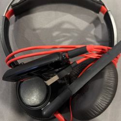 Poly Plantronics Blackwire 5220 Wired Stereo Headset - USB-C & 3.5mm - Black/Red