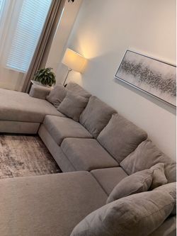 Sectional Couches, U Shaped Sofa with 2 Movable Chaise Lounge