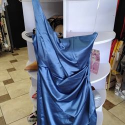 Blue Satin Dress