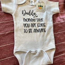 Surprise Pregnancy Announcement For Dad New Baby Reveal for Daddy Infant Bodysuit, 0-3 months, White