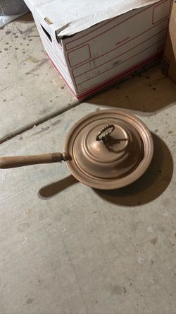 Vintage copper frying pan
