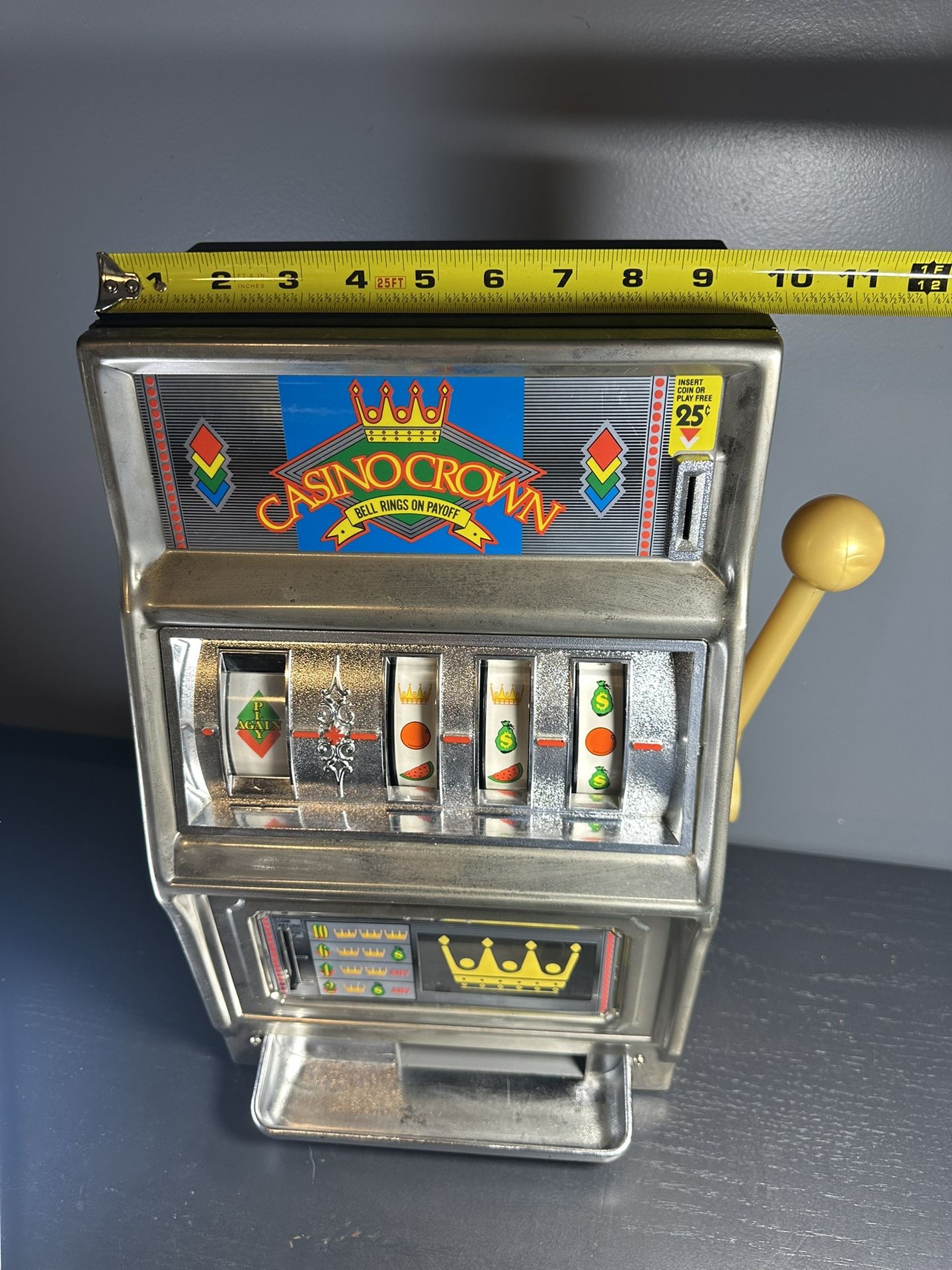 Vintage Waco Casino Crown Novelty Slot Machine 25 Cents (Works Great)