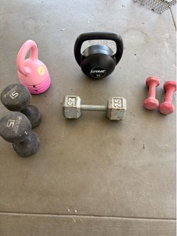 Workout in Weights Bundle – Dumbbells & Kettlebells 93lbs total