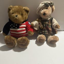 Two Teddy Bear Set. Dan Dee Mother Bear With Baby Bear & Usa 🇺🇸 Bear With Hood 